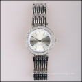 wholesale luxury watch bracelet, stones bezel quartz silver women watch